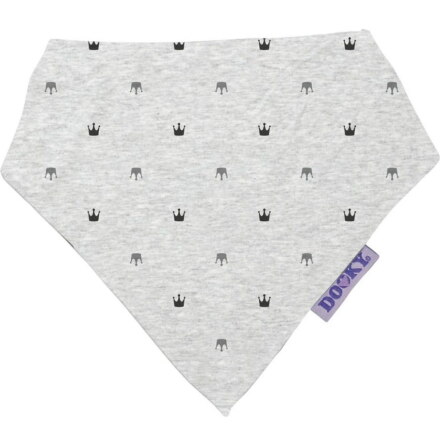 Dooky Dribble Bib Grey Crowns