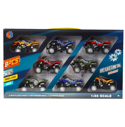 Fyrhjuling ATV 8-Pack Die-Cast