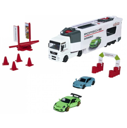 Majorette MAN TGX Truck Porsche Experience + 2 bilar