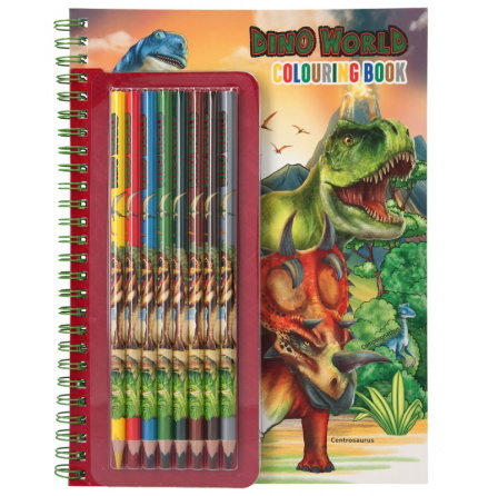 Dino World Målarbok med färgpennor