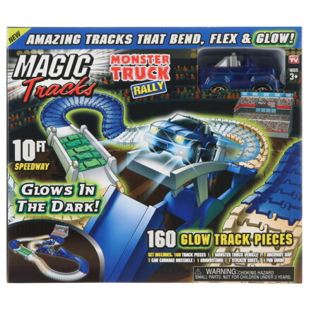 Magic Tracks Monster Truck Rally Set Glow in the Dark