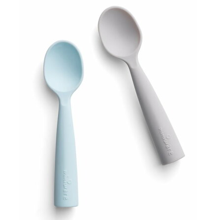 Miniware Training Spoon Set, Grey/Aqua