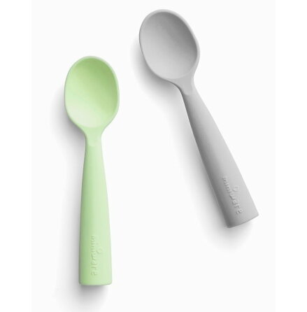 Miniware Training Spoon Set, Grey/Lime