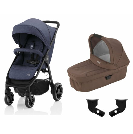 Britax B-Agile M, Navy Ink + Liggdel Brun + Adapter