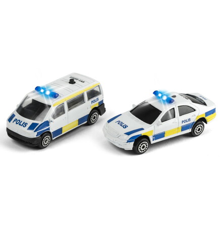 Speedcar Svensk Polisbil och Polisbuss ljud/ljus
