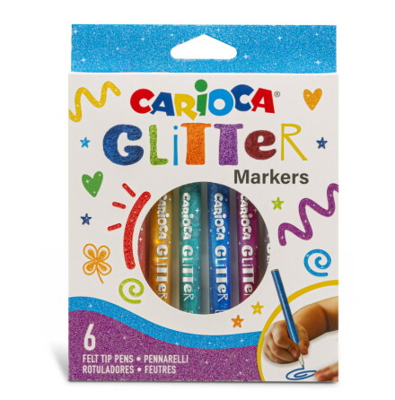 Carioca 6st Glitter Tuschpennor