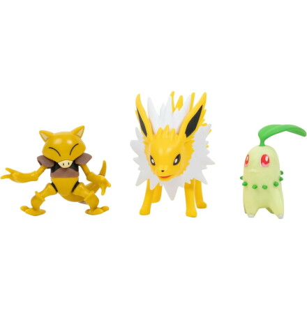 Pokmon Battle Figure Set, 3-pack, Abra + Chikorita + Jolteon