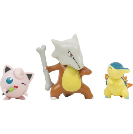 Pokmon Battle Figure Set, 3-pack, Cyndaquil + Jigglypuff + Marowak