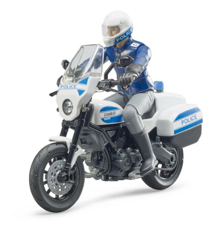 Bruder bWorld Scrambler Ducati Polismotorcykel med frare