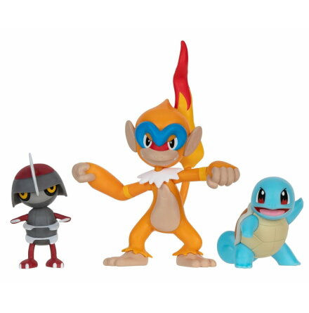 Pokmon Battle Figure Set, 3-pack, Pawniard + Monferno + Squirtle