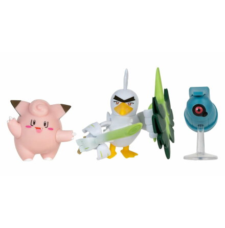 Pokmon Battle Figure Set, 3-pack, Beldum + Sirfetchd + Clefairy