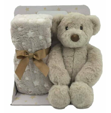 Fleecefilt Beige Stjrna och Gosedjur Beige Nalle