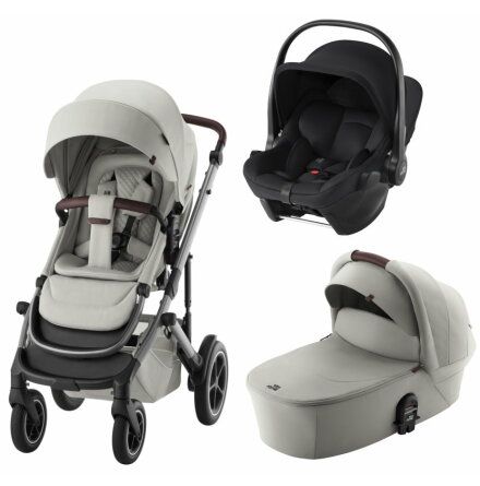 Britax Smile 5Z Duovagn Linen Grey LUX inkl Baby-Safe CORE, Space Black