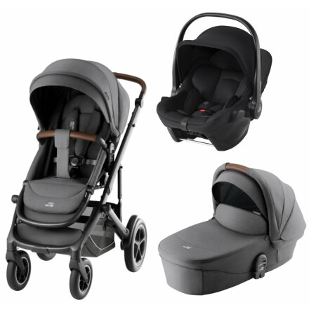 Britax Smile 5Z Duovagn Mineral Grey STYLE inkl Baby-Safe CORE, Space Black