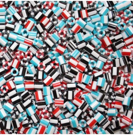 Hama Midi Prlor 1000st, Vit Randig Mix