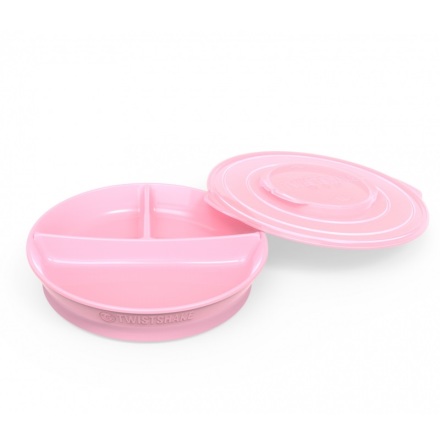 Twistshake Delad Tallrik 6m+, Babyrosa