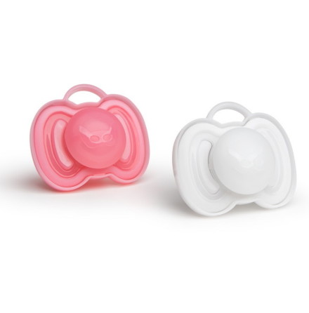 HeroPacifier 0m+, Pink/White 2-pack