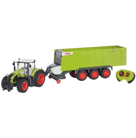 Radiostyrd Traktor CLAAS Axion 870 med Cargos 9600 vagn