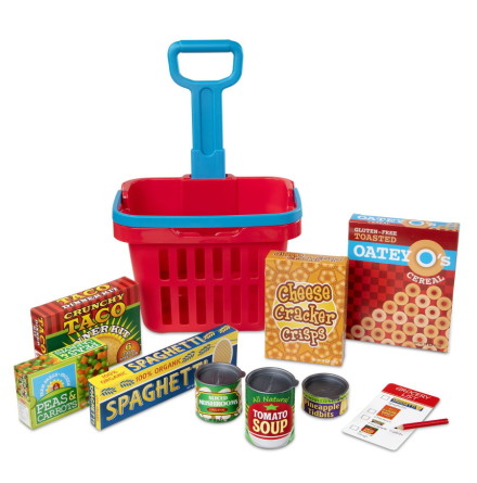 Melissa & Doug Fill & Roll Grocery Basket Play Set