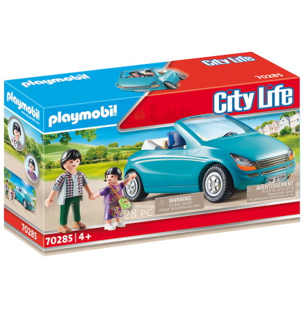 Playmobil Pappa och barn med en cabriolet