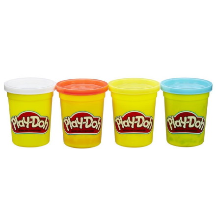 Play-Doh modellera, 4-pack (vit, rd, gul, bl)