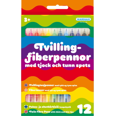 Fiberpennor Tvilling 12st