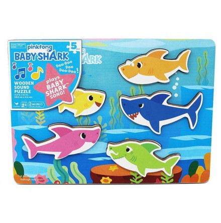 Baby Shark Pussel med 5 Stora Bitar, med musik