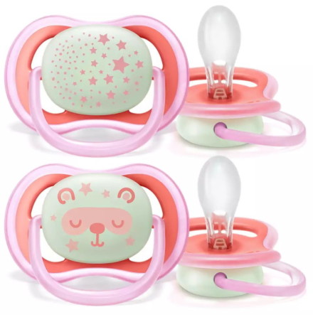 Philips Avent Ultra Air-Napp Night 6-18m, 2-pack, Rosa