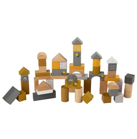 Label-Label Wooden Blocks 50pcs, Ochre