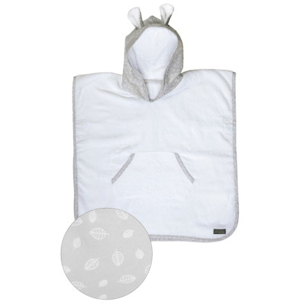 Vinter & Bloom Badponcho Nordic Leaf, Calm Grey