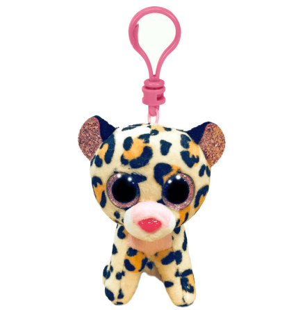 TY Beanie Boos, Livvie Brun/Rosa Leopard, Clip