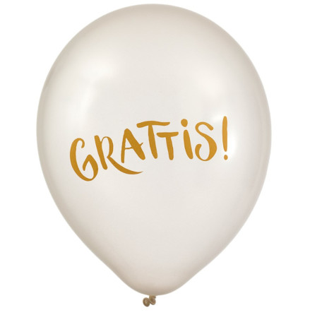 Ballonger 12" Grattis Prlvit, 6-pack