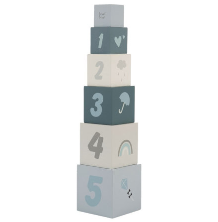 Label-Label Stacking Blocks Numbers, Blue