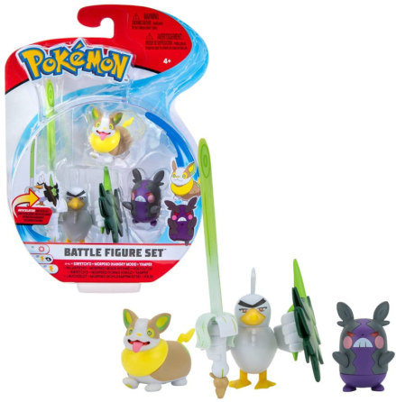 Pokemon Battle Figure 3-pack, Yamper/Hangry Morpeko/Sirfetch'd