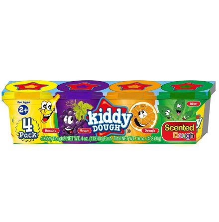 Kiddy Dough Leklera Med Lukt, 4-pack  