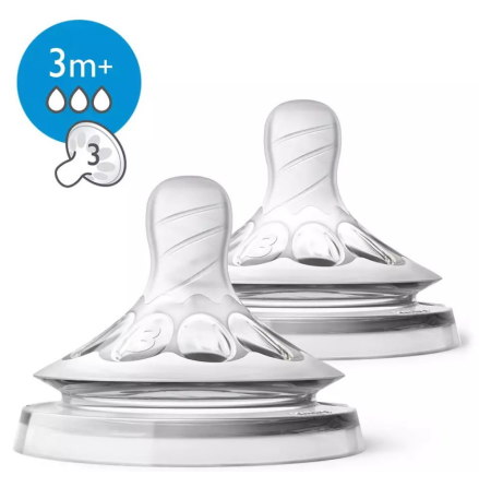 Philips Avent Natural-napp, 3m+, 2-pack