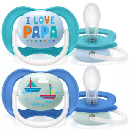Philips Avent Ultra Air-Napp 6-18m, 2-pack, Pappa/Båtar
