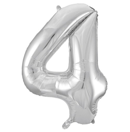 Folieballong Silver, nr 4