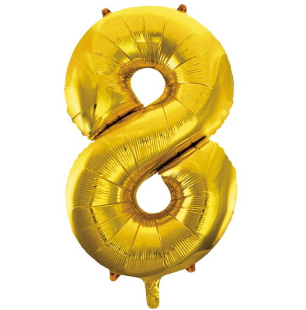 Folieballong Guld, nr 8