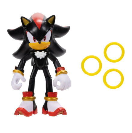 Sonic the Hedgehog Figur, Shadow the Hedgehog with rings, 10cm