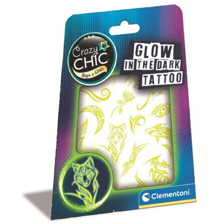 Crazy Chic Glow in the Dark Tattoo, Clementoni