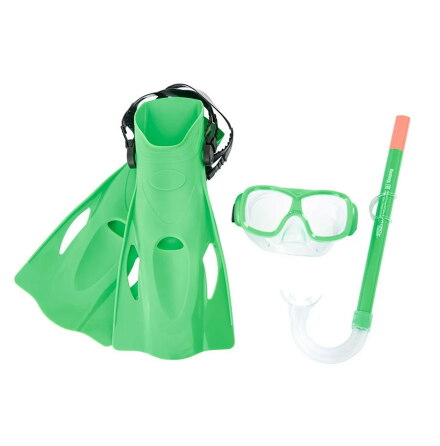 Bestway Freestyle Snorkelset med simfötter, 7 år, Grön
